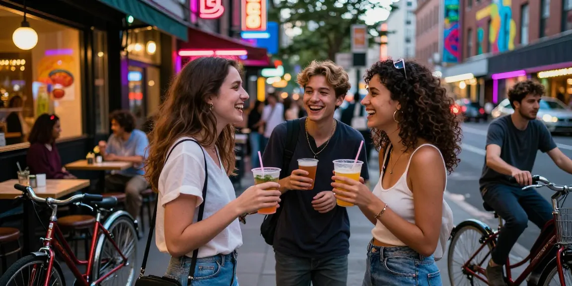 Gái gọi thưởng thức cuộc sống về đêm tươi vui tại thành phố với bạn bè